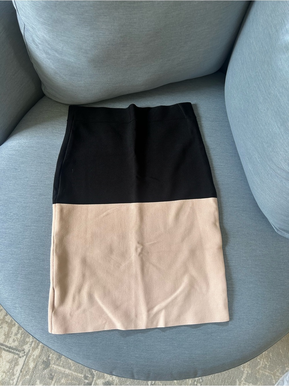 BCBG MaxAzria Colorblock Pencil Skirt - Black and Cream